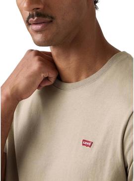 Camiseta Levi's básica bege vintage para homem.