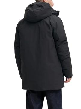 Parka Jack and Jones Wood preta para homem.