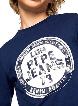 T-Shirt Pepe Jeans Ruben Azul Azul Marinho Menino