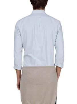 Camisa El Ganso Yale verde e branco listrada para homem.