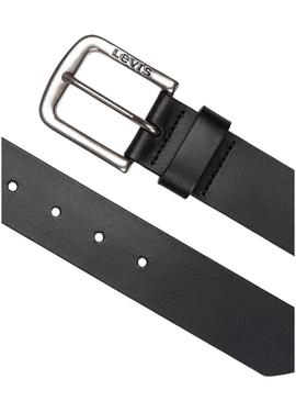 Cinto Levi's Seine preto e prateado para homem