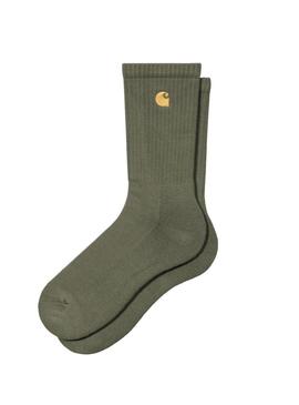 Meias Carhartt Chase verde para homem e mulher.