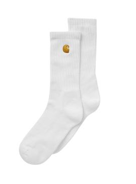 Meias Carhartt Chase brancas para homem e mulher.