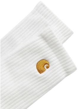 Meias Carhartt Chase brancas para homem e mulher.