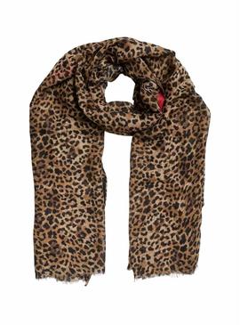 Lenço Bine Pieces estampado de leopardo para mulher