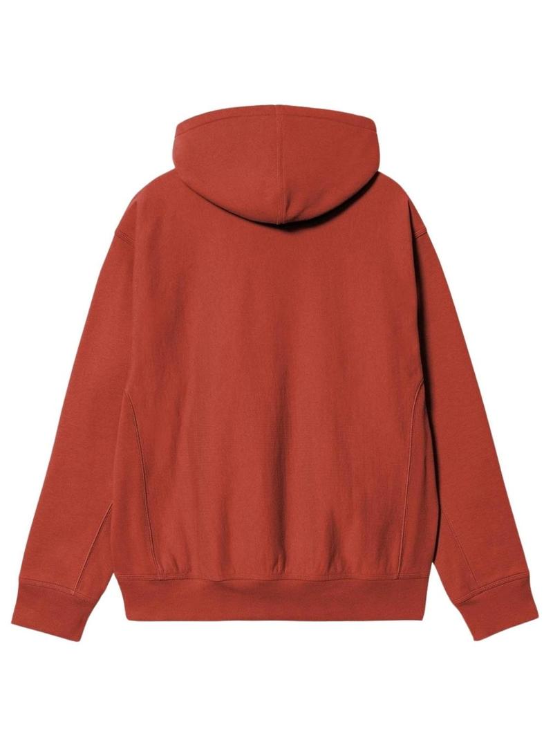 Moletom Carhartt American Script laranja para homem.