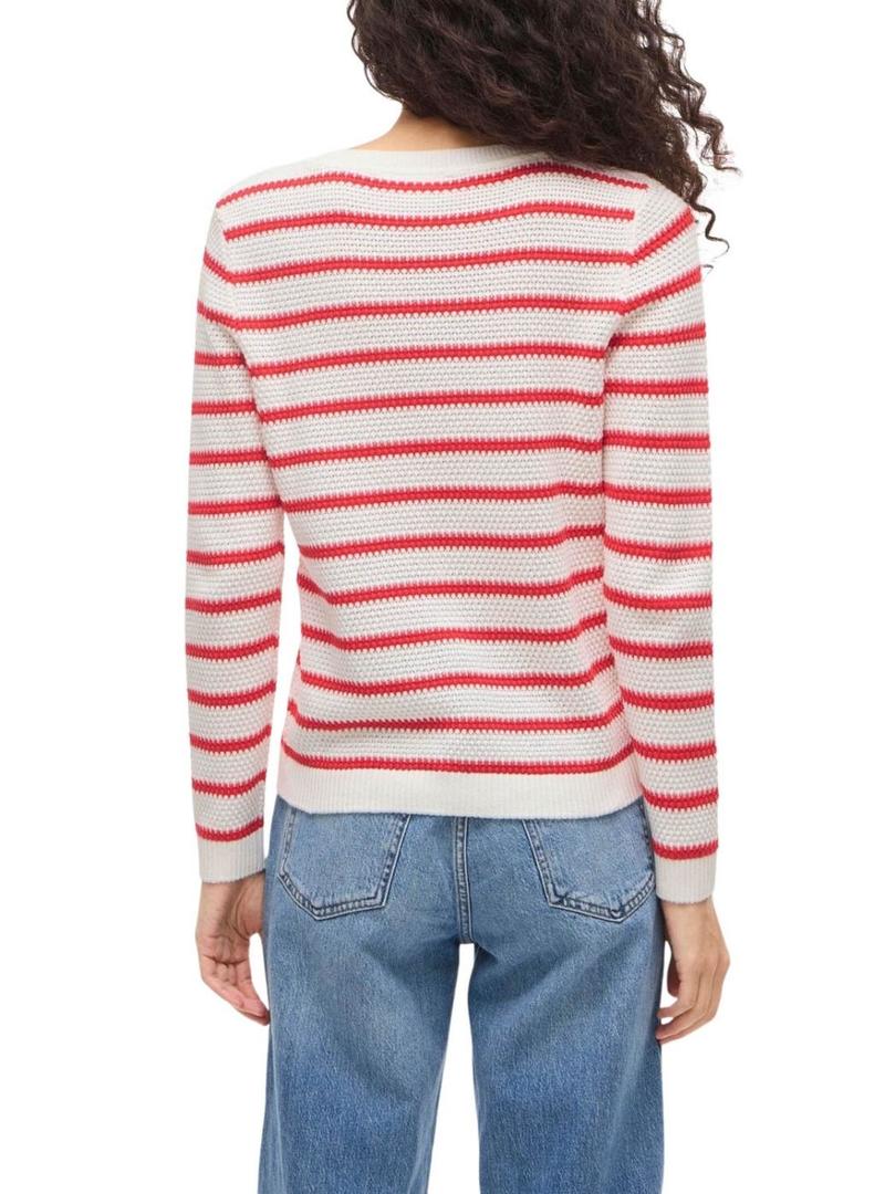 Camisola Vila Vidalo branca e vermelha para mulher