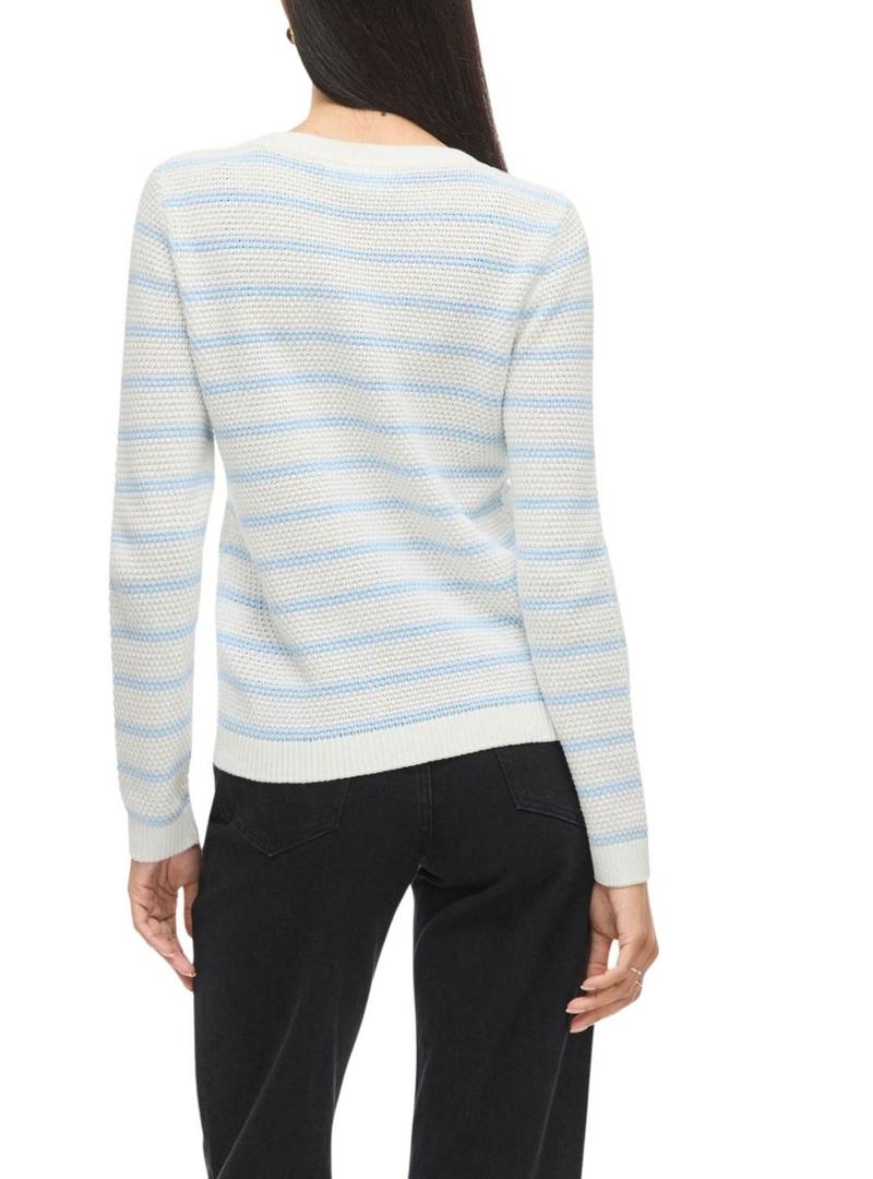 Camisola Vila Vidalo branca e azul para mulher