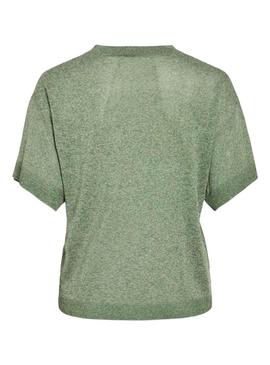Camisa de malha verde Vila Vinowy para mulher.