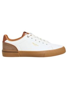 Tênis Pepe Jeans Kenton branco para homem.