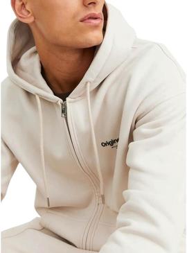 Moletom Jack and Jones Vesterbro bege para homens.
