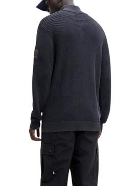 Camisola Jack and Jones Detroit em azul marinho para homem.