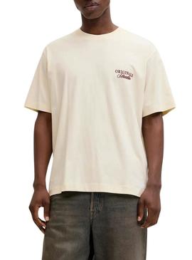 Camiseta Jack and Jones Norrebro bege para homem