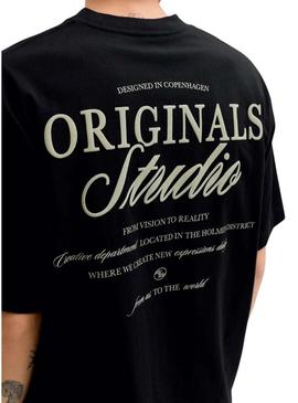 Camisa Jack and Jones Norrebro preta para homem.