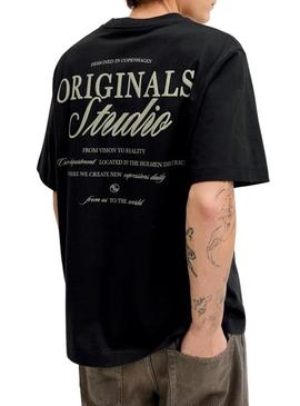 Camisa Jack and Jones Norrebro preta para homem.