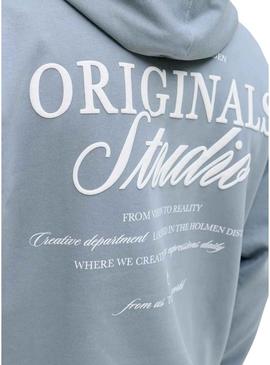 Moletom Jack and Jones Norrebro azul para homens.