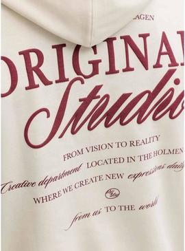 Moletom Jack and Jones Norrebro bege para homem