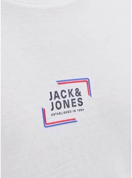 Camiseta Jack and Jones Corp branca para homem.