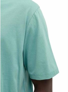 Camiseta Jack and Jones Corp azul turquesa para homem.