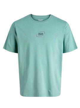 Camiseta Jack and Jones Corp azul turquesa para homem.