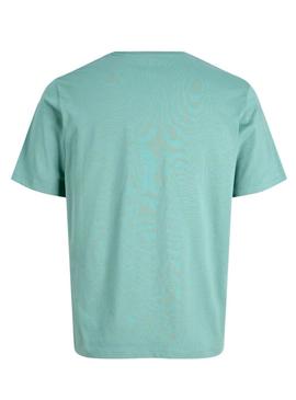 Camiseta Jack and Jones Corp azul turquesa para homem.