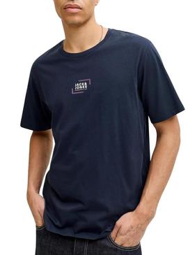 Camiseta Jack and Jones Corp azul marinho para homem.