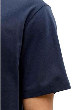 Camiseta Jack and Jones Corp azul marinho para homem.