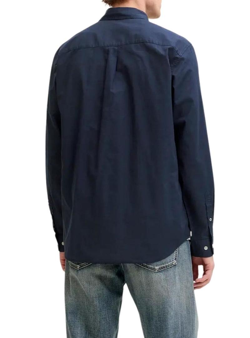 Camisa Jack and Jones Henry azul marinho para homens.