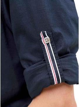 Camisa Jack and Jones Henry azul marinho para homens.