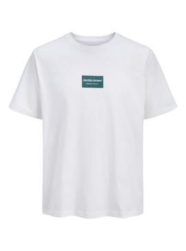 Camiseta Jack and Jones Frank branca para homem.