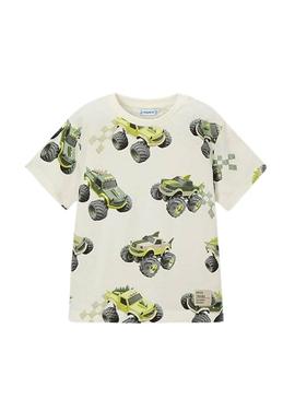 Camiseta Mayoral carros branco para menino