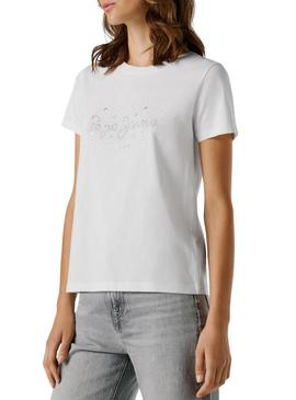 Camiseta Pepe Jeans Brady branca para mulher