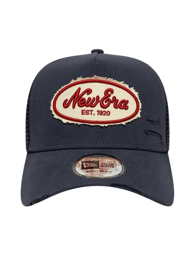 Boné New Era Canvas Distressed 9FORTY na cor azul marinho para homens e mulheres