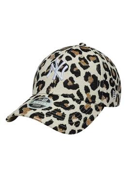 Gorra New Era Midi New York Yankees 9FORTY estampado leopardo para mulher.