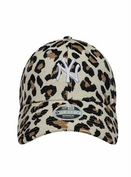 Gorra New Era Midi New York Yankees 9FORTY estampado leopardo para mulher.