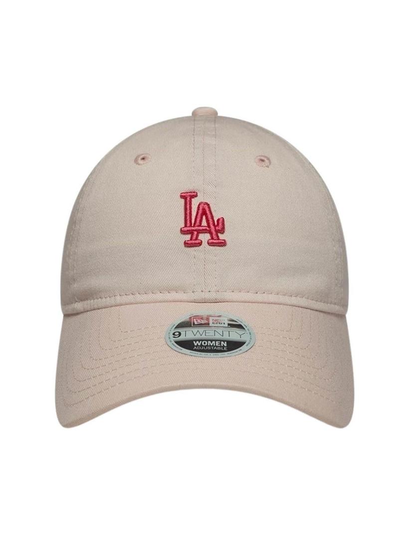 Boné New Era Lavado Mini LA Dodgers 9TWENTY bege para mulher.