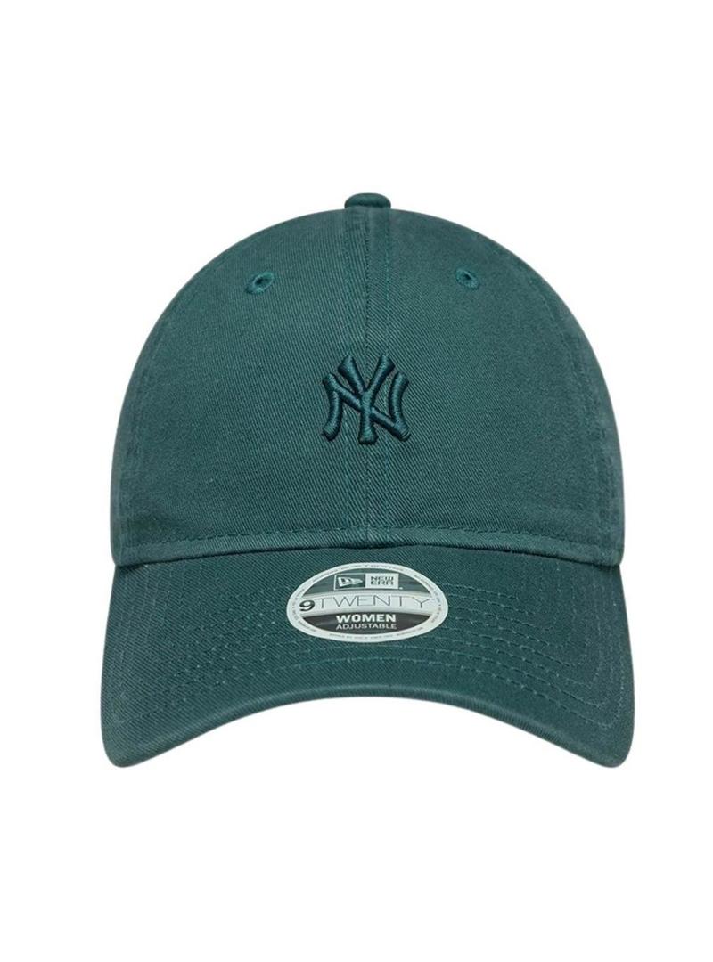 Boné New Era lavado Mini New York Yankees 9TWENTY verde escuro para mulher.