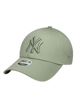 Boné New Era MLB League Essential New York Yankees 9FORTY verde para mulher.