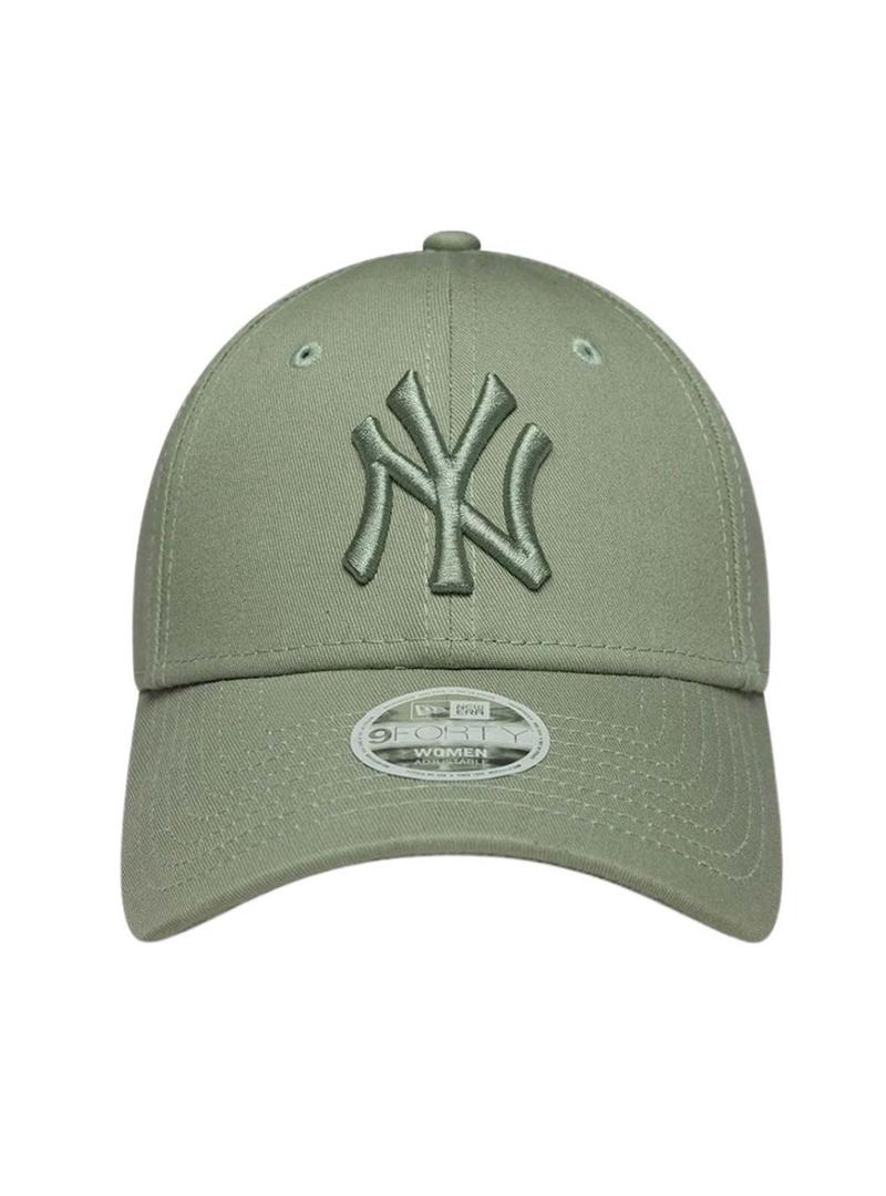 Boné New Era MLB League Essential New York Yankees 9FORTY verde para mulher.