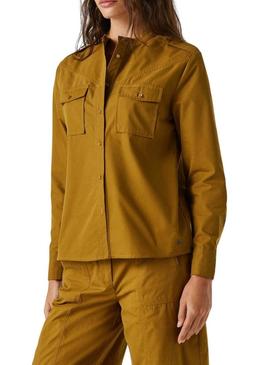 Camisa Pepe Jeans Angy mostarda para mulher.