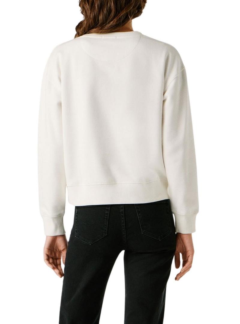 Moletom Pepe Jeans Letha branco para mulher.