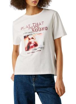 Camisa Pepe Jeans Brina branca para mulher.