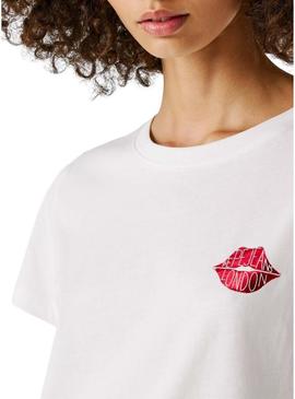 Camiseta Pepe Jeans Brule branca para mulher.