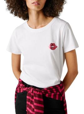 Camiseta Pepe Jeans Brule branca para mulher.