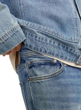 Calça de ganga Jack and Jones Clark denim claro para homem.