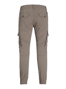Calça cargo bege Jack and Jones Paul para homem.