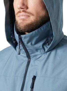 Jaqueta Helly Hansen Crew Midlayer azul com capuz.