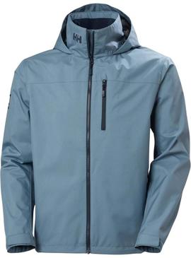 Jaqueta Helly Hansen Crew Midlayer azul com capuz.