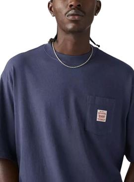 Camisa Levis Worker azul para homem.