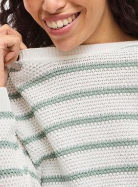 Camisola Vila Vidalo branca e verde para mulher.